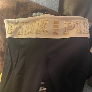 Black and Cream PINK Leggings